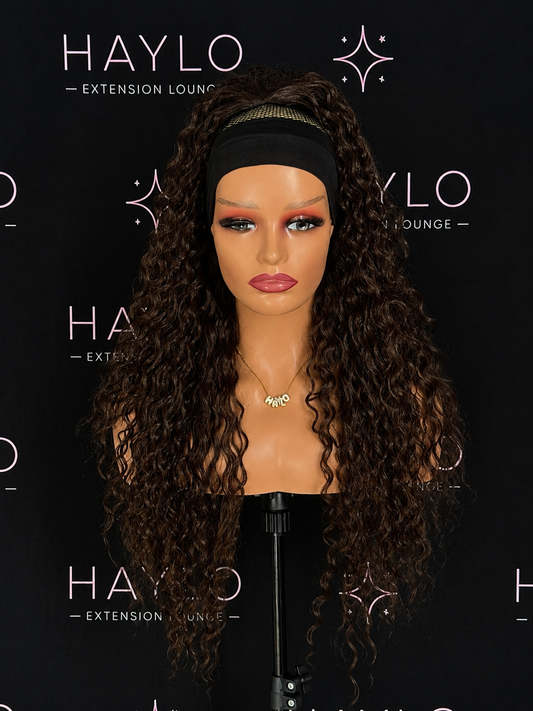 Choc Brown Drawstring Ponytail 28 inch  (Curly)