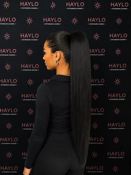 Black 28-inch Drawstring ponytail (straight)