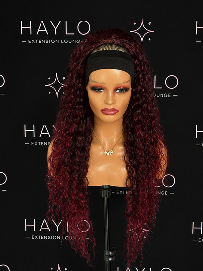 Cherry Red Curly Drawstring Ponytail 28 inch  (Curly)