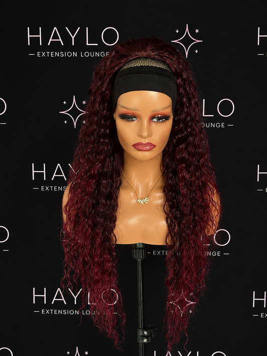 Cherry Red Curly Drawstring Ponytail 28 inch  (Curly)