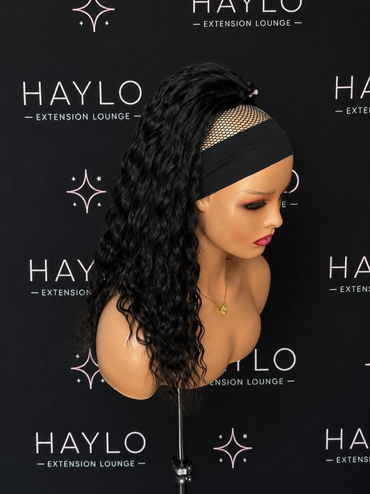 Black 20-inch Drawstring ponytail (Curly)