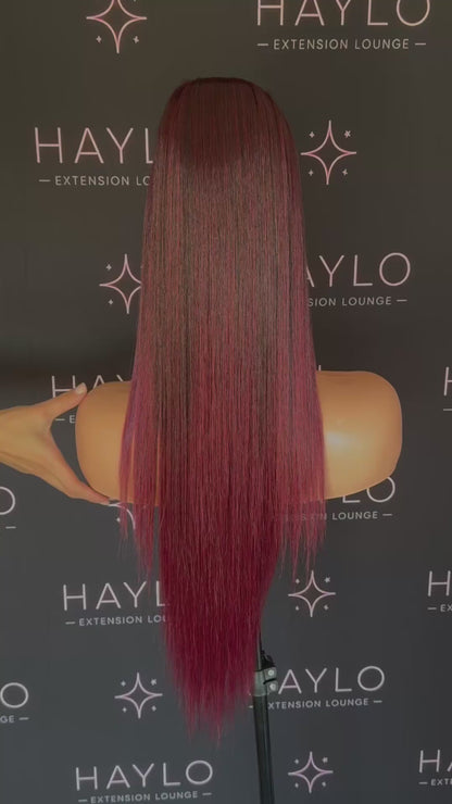 Cherry Red 28 inch Drawstring Ponytail (straight)